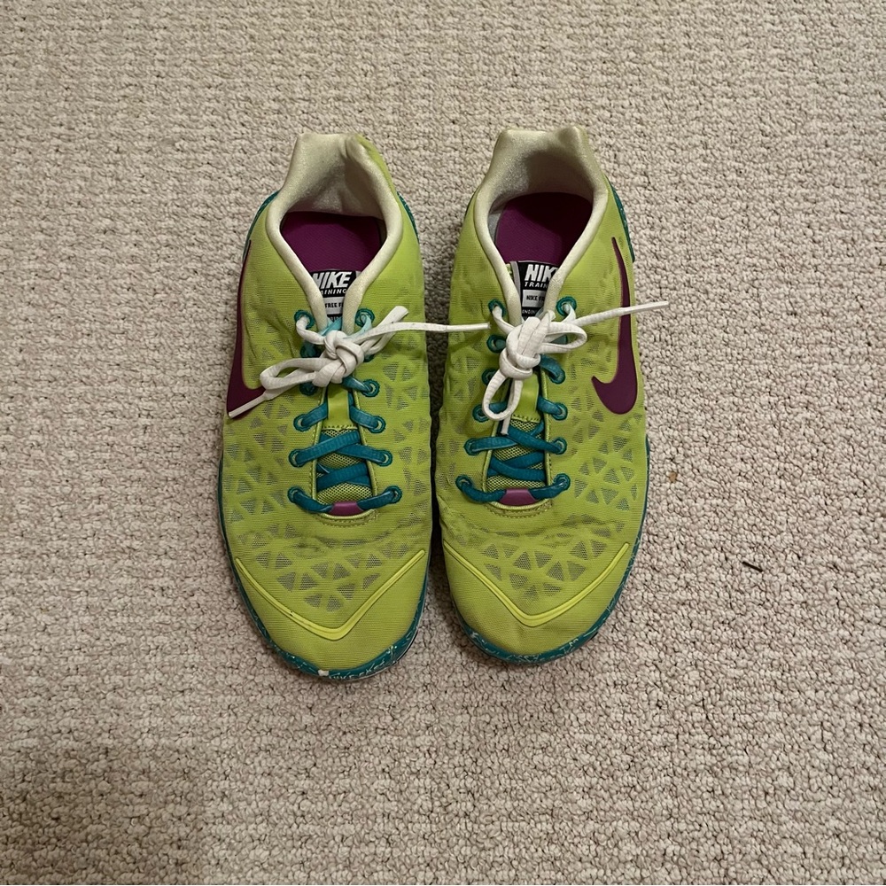 Nike Green and Purple Sneakers Low-Profile Design